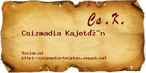 Csizmadia Kajetán névjegykártya